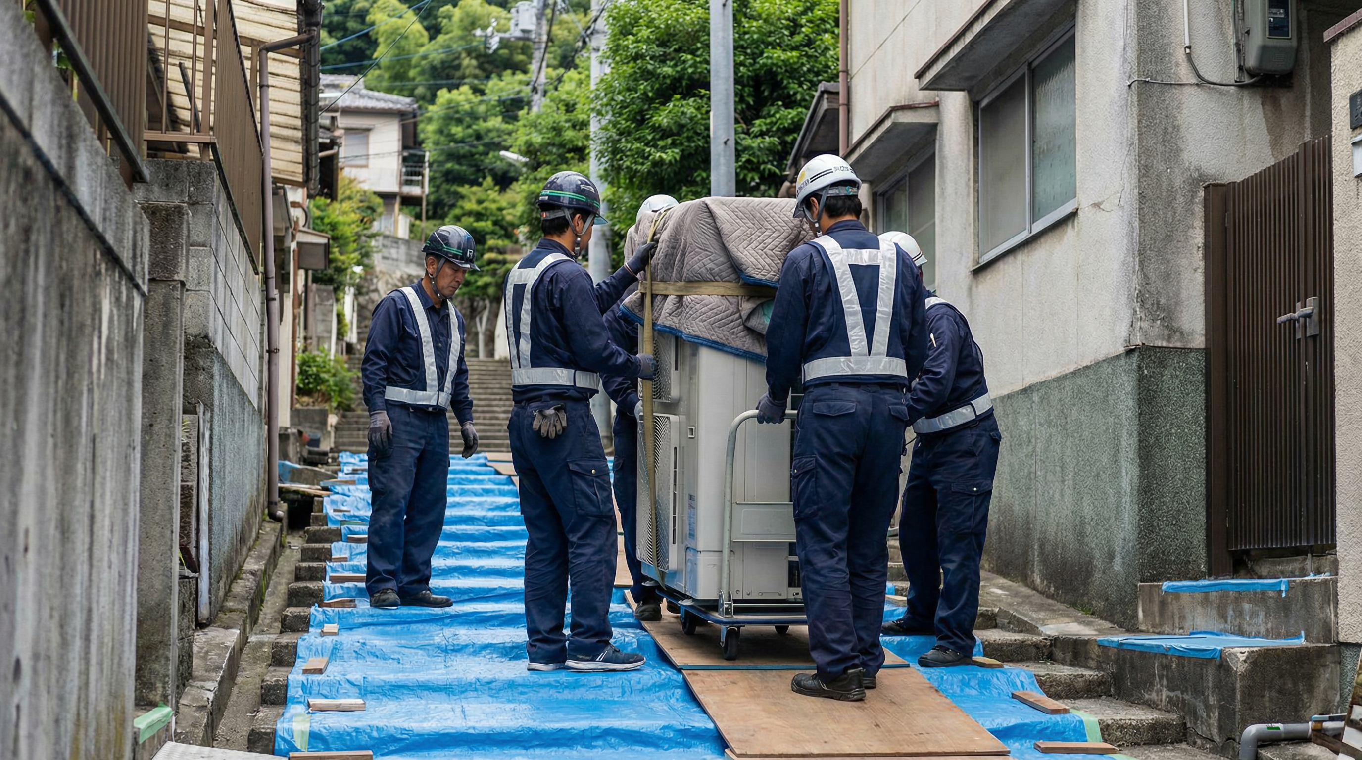 設備機器の搬入作業